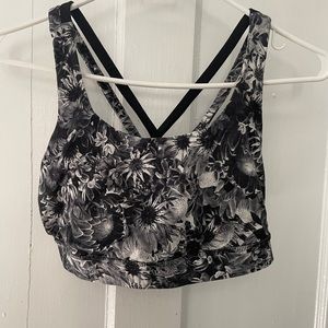 Lululemon Energy Bra (black floral)